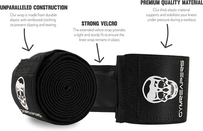 Knee Wraps for Squats and Powerlifting 72 Inch Compression Wraps with Strap for Men & Women Weightlifting Support