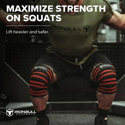Knee Wraps for Weightlifting - 80" Elastic Knee Straps for Squats and Weight Lifting - Lifting Knee Wraps for Strength & Compression Wrap - Knee Support for Squatting, Powerlifting, Gym