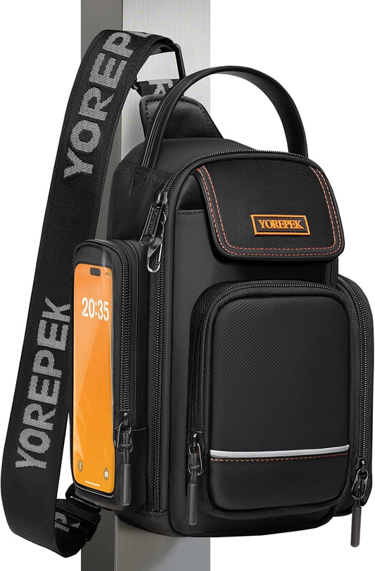 Insulated Magnetic Gym Bag, Small Gym Bag with Phone & Pouch for Air Tag, Crossbody Water-Resistant Bottle Carrier with Adjustable Strap for Work, Gym, Sports