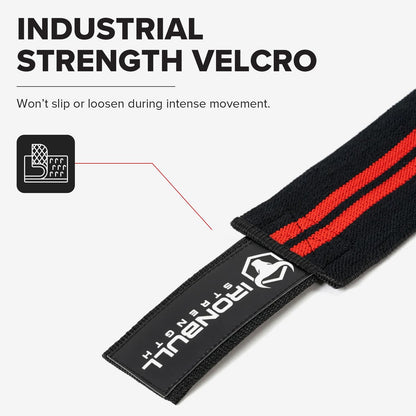 Knee Wraps for Weightlifting - 80" Elastic Knee Straps for Squats and Weight Lifting - Lifting Knee Wraps for Strength & Compression Wrap - Knee Support for Squatting, Powerlifting, Gym